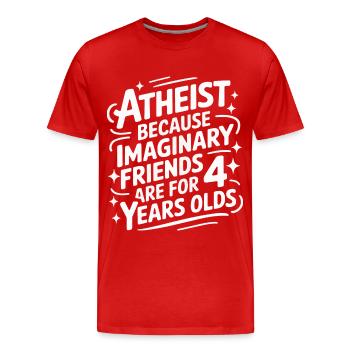 Athéisme, athée, anti-religion, agnostique - T-shirt bio Premium Homme - rouge - Devant - Damien (186cm)