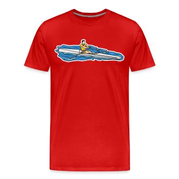 Rower Sketch - Men's Premium Organic T-Shirt - red - Front - Damien (186cm)