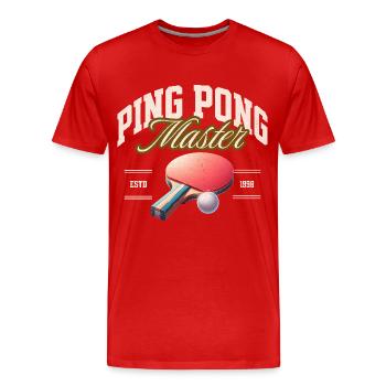 Ping-pong - T-shirt bio Premium Homme - rouge - Devant - Damien (186cm)