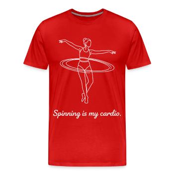 Drehen ist mein Cardio-Training. - Männer Premium Bio T-Shirt - Rot - Vorne - Damien (186cm)