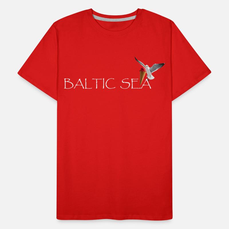 Ostsee Möwe die Eis klaut Männer Premium Bio T-Shirt