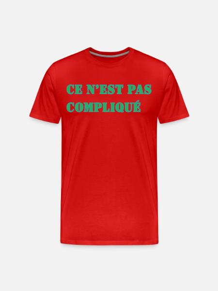 CE N’EST PAS COMPLIQUÉ - T-shirt bio Premium Homme - rouge