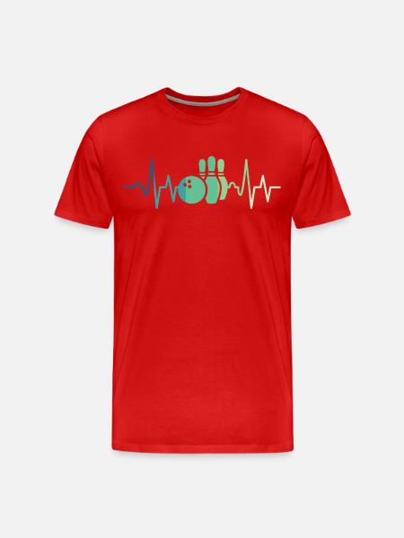 Bowling-Herzschlag-Bowler - Männer Premium Bio T-Shirt - Rot