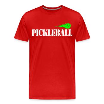 Pickleball - Männer Premium Bio T-Shirt - Rot - Vorne - Damien (186cm)