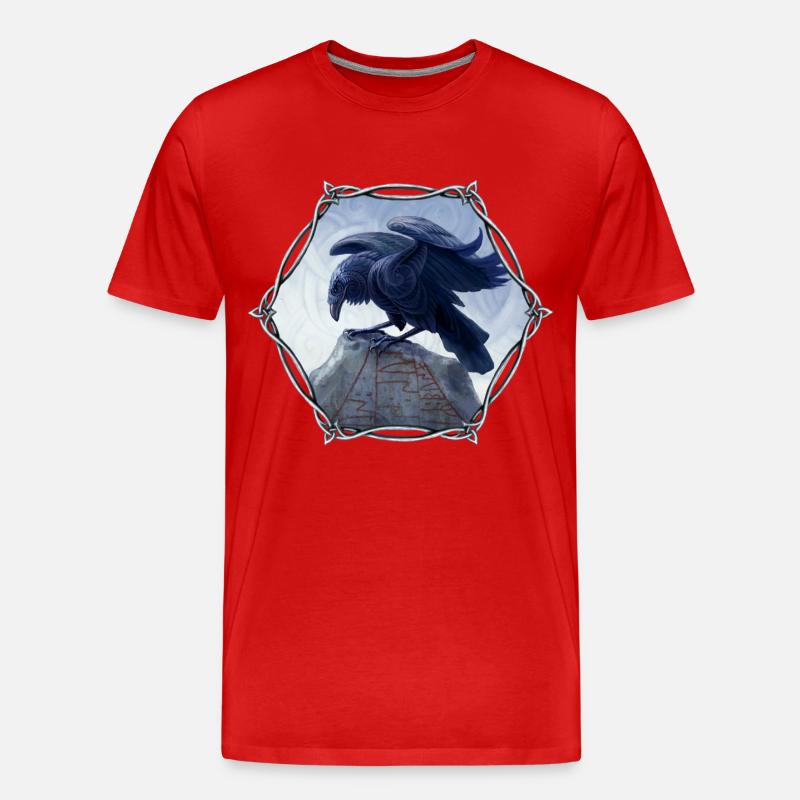 Muninn - Männer Premium Bio T-Shirt - Rot