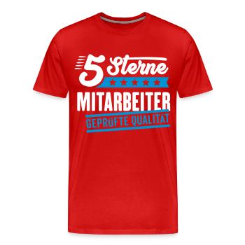 5Sterne Mitarbeiter - Männer Premium Bio T-Shirt - Rot - Vorne - Damien (186cm)