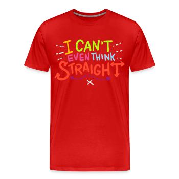 LGBTQ - I Can't Even Think Straight - T-shirt bio Premium Homme - rouge - Devant - Damien (186cm)