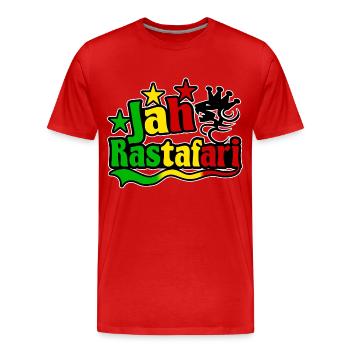 jah rastafari - T-shirt bio Premium Homme - rouge - Devant - Damien (186cm)