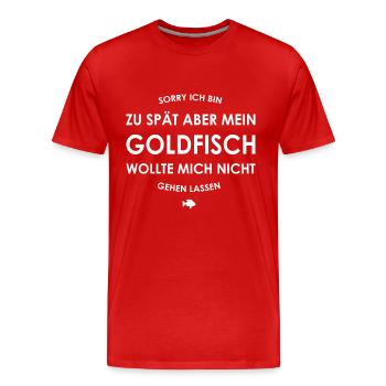 Goldfish, goldfish, comet's tail, Sarasa - Men's Premium Organic T-Shirt - red - Front - Damien (186cm)
