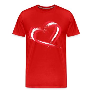 Coeur, brosse, drapeau, de, autriche., Couleurs., Vecteur - T-shirt bio Premium Homme - rouge - Devant - Damien (186cm)