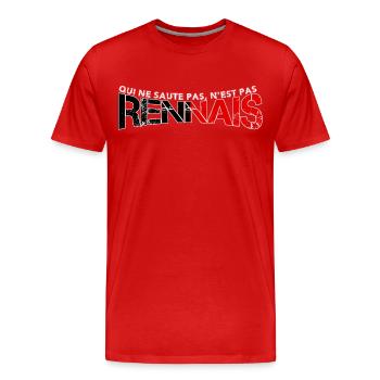 Qui ne saute pas, n'est pas Rennais - T-shirt bio Premium Homme - rouge - Devant - Damien (186cm)