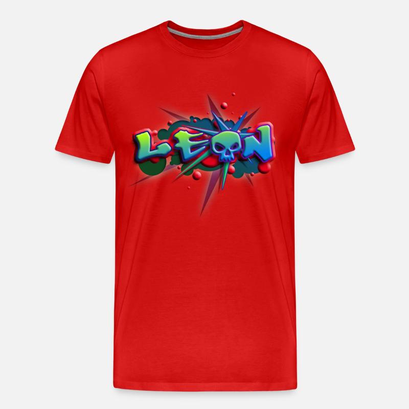 leon_a_012014 - Männer Premium Bio T-Shirt - Rot