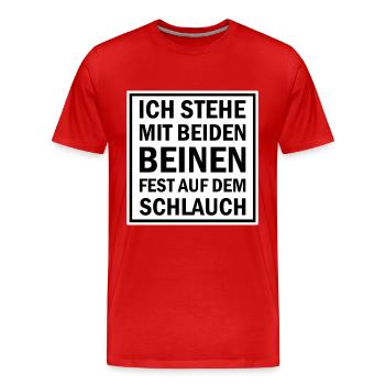 Lustiger Spruch - Männer Premium Bio T-Shirt - Rot - Vorne - Damien (186cm)