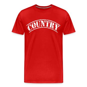 country cowboy western rodéo indien équitation cheval - T-shirt bio Premium Homme - rouge - Devant - Damien (186cm)