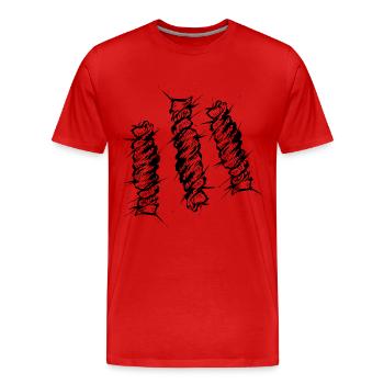 Noodle Fussili - Men's Premium Organic T-Shirt - red - Front - Damien (186cm)
