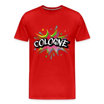 Cologne Cologne Allemagne Ville Pop Art Comic Art - T-shirt bio Premium Homme - rouge - Devant - Damien (186cm)