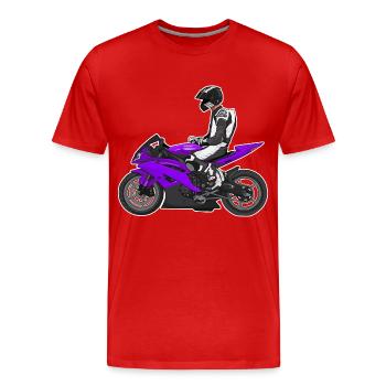 Moto Lifestyle / Moto / Moto motard - T-shirt bio Premium Homme - rouge - Devant - Damien (186cm)