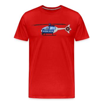 Police Helicopter Pilot - Men's Premium Organic T-Shirt - red - Front - Damien (186cm)