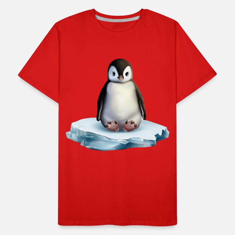 Pinguin auf einer Eisscholle Männer Premium Bio T-Shirt
