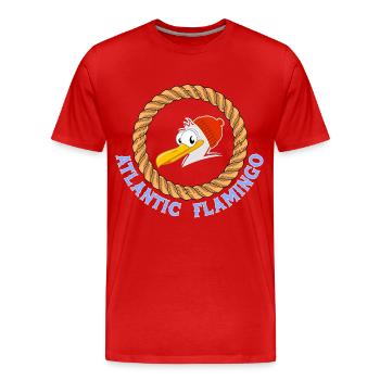 Atlantic Flamingo lustiges Möwen Design - Männer Premium Bio T-Shirt - Rot - Vorne - Damien (186cm)