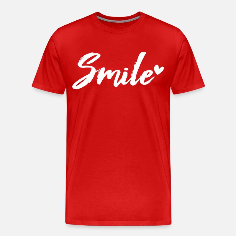 Smile - Männer Premium Bio T-Shirt - Rot