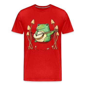 Grenouilles Hamac Guitare Musique - T-shirt bio Premium Homme - rouge - Devant - Damien (186cm)
