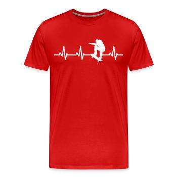 Skater Herzschlag - Männer Premium Bio T-Shirt - Rot - Vorne - Damien (186cm)