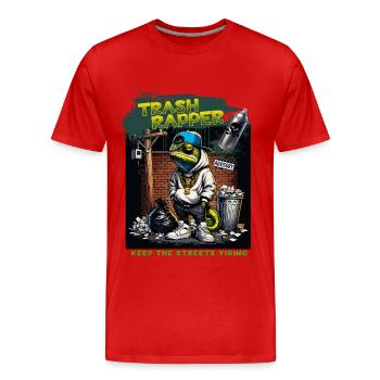 TRASH RAPPER Lizard - T-shirt bio Premium Homme - rouge - Devant - Damien (186cm)