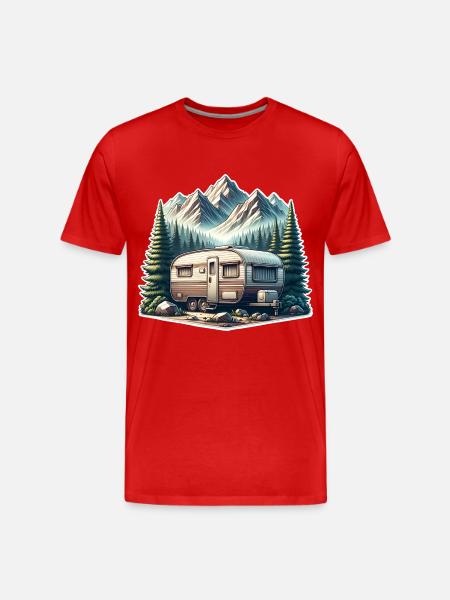 Camping Caravan - Men's Premium Organic T-Shirt - red