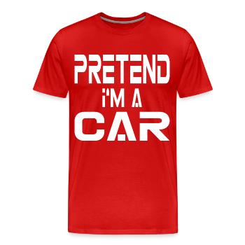 Déguisement d’Halloween Je suis une voiture rapide - T-shirt bio Premium Homme - rouge - Devant - Damien (186cm)