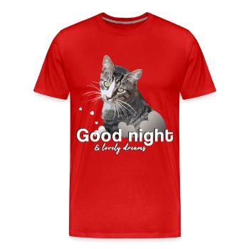 Chemise de sommeil bonne nuit bonne nuit - T-shirt bio Premium Homme - rouge - Devant - Damien (186cm)