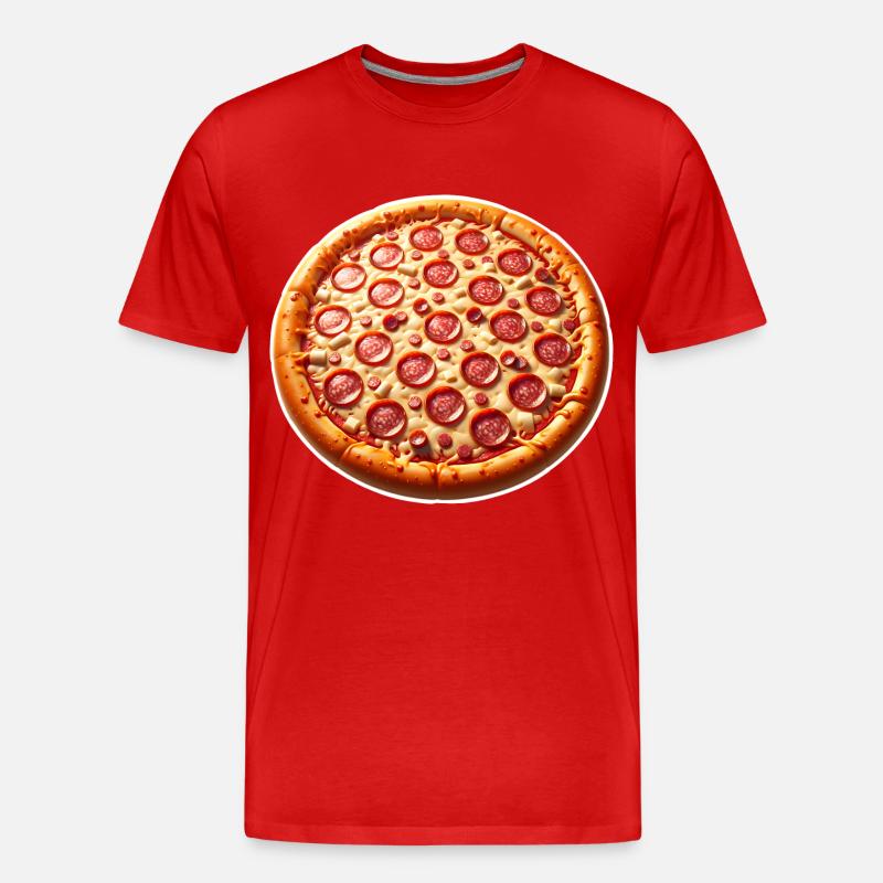 Pizza - Männer Premium Bio T-Shirt - Rot
