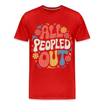 Introvertierter asozialer introvertierter - Männer Premium Bio T-Shirt - Rot - Vorne - Damien (186cm)