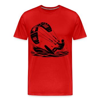 Kitesurfen Kitesurfer Kiteboard - Männer Premium Bio T-Shirt - Rot - Vorne - Damien (186cm)