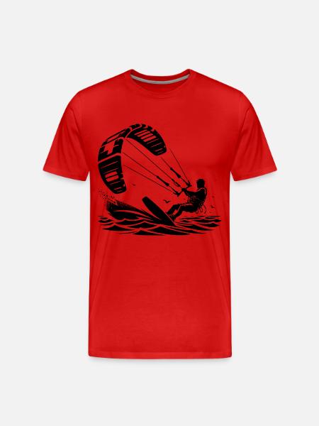 Kitesurf Kitesurfer Kiteboard - T-shirt bio Premium Homme - rouge