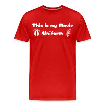 Soirée cinéma - Uniforme - T-shirt bio Premium Homme - rouge - Devant - Damien (186cm)