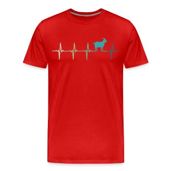 Goat heartbeat goats goat - Men's Premium Organic T-Shirt - red - Front - Damien (186cm)