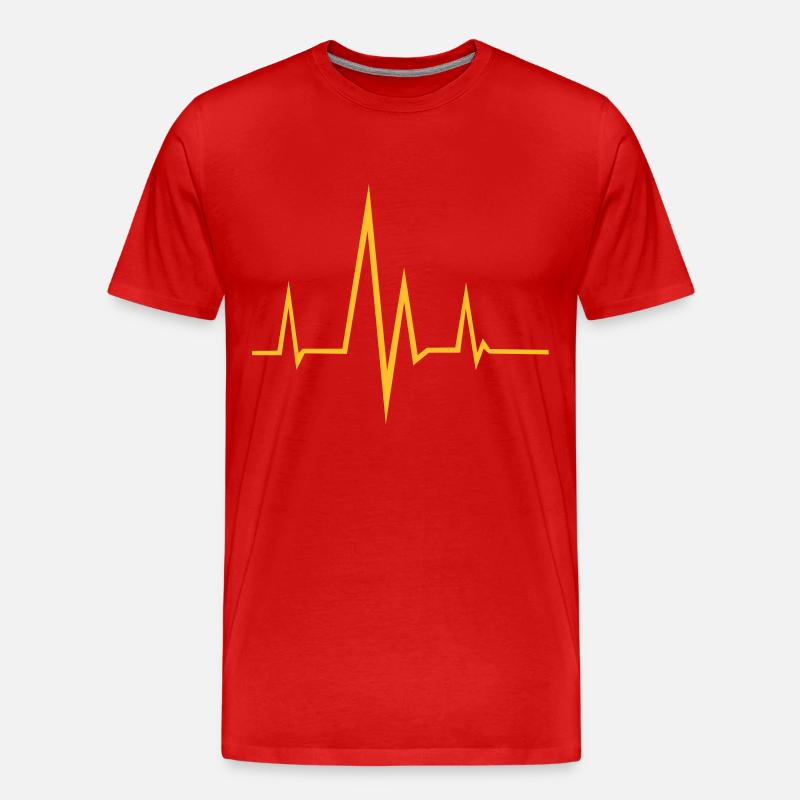 Frequenz - Puls - Männer Premium Bio T-Shirt - Rot