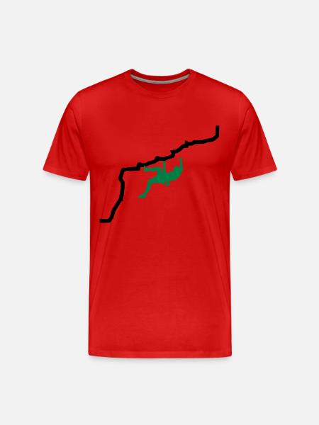 Klettern - Männer Premium Bio T-Shirt - Rot