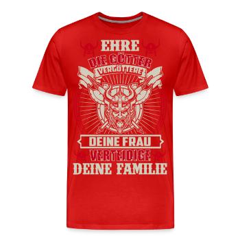 Ehre die Götter - Männer Premium Bio T-Shirt - Rot - Vorne - Damien (186cm)