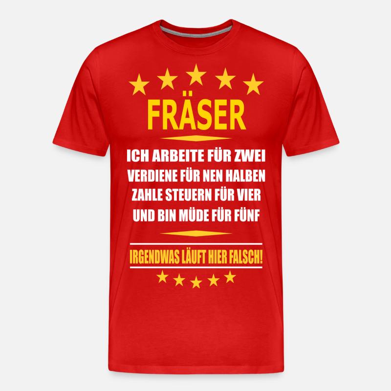 FRÄSER - Männer Premium Bio T-Shirt - Rot