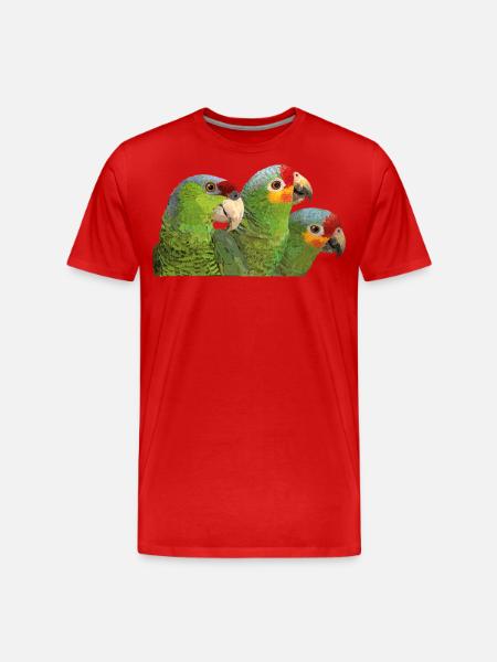 Red-fronted Amazon and lilac-crowned parrot - Men's Premium Organic T-Shirt - red