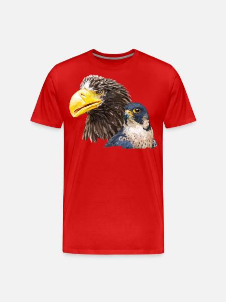Pigargo géant et faucon pèlerin - T-shirt bio Premium Homme - rouge