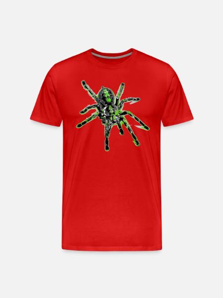 Tiger spider green, spider - Men's Premium Organic T-Shirt - red
