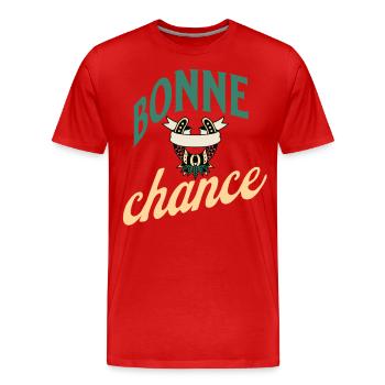 bonne chance - T-shirt bio Premium Homme - rouge - Devant - Damien (186cm)