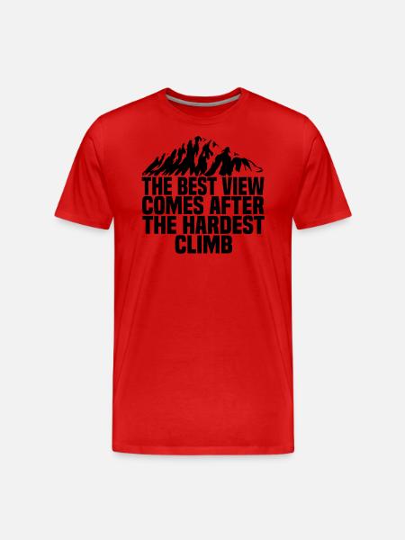 best view mountains - Men's Premium Organic T-Shirt - red