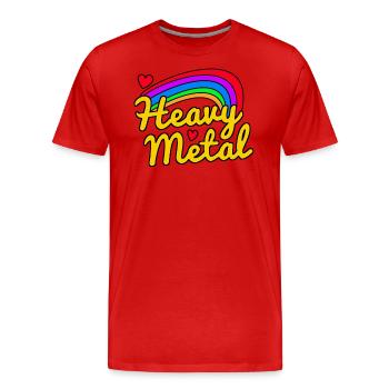 heavy metal rainbow - Men's Premium Organic T-Shirt - red - Front - Damien (186cm)