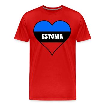 Estonie - T-shirt bio Premium Homme - rouge - Devant - Damien (186cm)