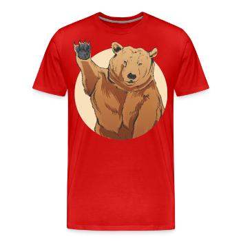 Russischer Bär mit dem Spruch Russische Seele für - Männer Premium Bio T-Shirt - Rot - Vorne - Damien (186cm)