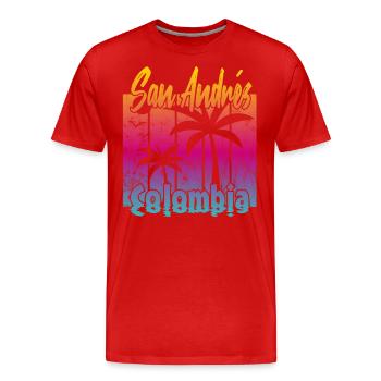 San Andrés Colombia - Männer Premium Bio T-Shirt - Rot - Vorne - Damien (186cm)